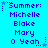 A static digital image displays a of identical text-based icons on a bright cyan background, each showing names and phrases in blue pixelated font