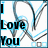 Pixelated text and abstract shapes in blue, gray, and white with black outlines.