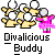 Pixel art buddy icon with yellow mushroom-like figures and a pink-clad character, one version displaying 'Me!!!' text in a speech bubble.