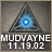 A 4-frame contact sheet of a Mudvayne-themed animated buddy icon showing a triangular logo with blue light and date text, followed by four grayscale character expressions.