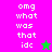 Pixelated text "omg what was that idc" on split background with green star icon, alternating between pink and green backgrounds.
