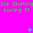 A bright pink background features repeated green text and animated blue symbols in a pixelated style.