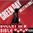 A 48x48 pixel animated contact sheet showing a repeating sequence of frames with red background, white text "GREEN DAY", and black silhouette of a person holding an object above their head.