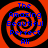 Four identical circular icons with red and black spiral patterns, each containing blue text reading "The Amazing Beautiful Perfect Ali" in a pixelated font.