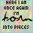 Pixelated text and signature on a pastel gradient background with two variations of white lettering.