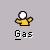 Pixelated character in yellow shirt with white head, arms raised, under text 'Gas' on gray background; one frame shows green particle effect near character.