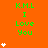 Green text 'K.M.L I Love You' on orange background with white heart symbols in vertical