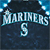 Pixelated graphic with stylized text 'MARINERS' above a large 'S' on a dark blue background with light blue accents.