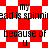 Red and white checkered background with repeated text 'my head is spinnin because of u' in black pixelated font.