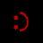 Red pixelated text and symbols on black background with gray transparency area, featuring a heart-shaped bottle icon and partial phrases like 'love' and 'beinghyper'.