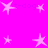 A static image of multiple white star shapes on a bright pink background with faint repeated text.