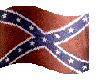 Six display a Confederate battle flag with brown field, blue X-shaped cross, and white stars on gray background