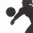 Pixelated silhouette of a person playing volleyball with a ball, accompanied by pink text on black background.