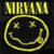 Static pixelated icon featuring yellow text and a smiley face logo on dark background.