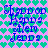 Pixelated text 'Shadow Happy Alien Jenny' on heart-patterned background with color variations across four