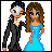 Animated contact sheet of 25 frames showing a pixel art couple from The Phantom of the Opera, with text highlighting different letters in each frame.