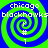 Four identical pixelated spiral icons with green and blue rings, each displaying 'chicago blackhawks' text above a '# 1' symbol.