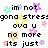 Pixelated text and star-shaped icons in multiple colors on a white background with a gray rectangle in the bottom right corner.