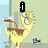 Pixelated yellow cartoon chicken with brown chest, white eyes, and red beak stands against light green background; text overlays change across frames.