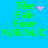 Green text on blue background with pink pixelated symbols changing position across frames.