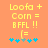 Pixelated text and symbols on an orange background with animated blue star icons shifting positions.