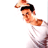 Pixelated static image of a person with dark hair wearing a white shirt, cropped to show upper body and head against plain background.