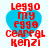 Red text on blue heart-shaped background with pixelated appearance, showing four identical arranged in a