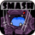 Pixelated static icon featuring a purple creature with red eyes and blue mouth, topped by the word "SMASH" in blocky letters against black background.