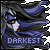 identical pixel art icons showing a character with a white face, yellow eyes, and a blue hooded cloak against a dark background with the word 'DARKEST' below