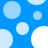 Blue background with scattered light blue and white circles of varying sizes, some partially visible at edges.