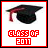 Two side-by-side animated frames of a graduation cap icon with "CLASS OF 2011" text, differing only in the color scheme of the year text.