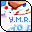 Pixelated icon with blue, red, green, and brown elements; blue text 'Y.M.R.' and '10.1' on white background; animated change in 'Y.M.R.' text.