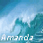 Pixelated wave background with 'Amanda' text and a heart symbol in one frame.