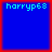 Four identical blue square with red borders, each displaying cyan text 'harryp68' at the top