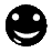Six black circular icons with white eyes and mouths showing various expressions on a gray background.