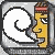 Two side-by-side animated frames of a pixelated yellow stick figure with brown hair and red headband inside silver speech bubbles, one containing a curved line and the other an @ symbol.