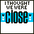Pixelated text-based icon with blue and black lettering on white background, displaying phrases about closeness and mirrors in a