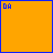 orange squares with blue borders contains scattered blue text fragments and pixelated shapes, including partial words like 'AAA', 'HA', and vertical letter stacks