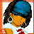 A 3x3 contact sheet of pixel art frames showing a cartoon woman in various poses with orange text overlays, each frame depicting different body parts and phrases.