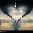 Heart-shaped frame with gradient sky background displays sequential text: 'i love you', then 'thiiiiis', then 'much<33'.