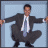 Four pixelated figures in separate colored : a man in suit crouching, woman dancing, man stretching, and woman posing