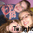 A static image with a black background displaying four text and two identical photo sections showing three people lying down, with partial text "Twilight" visible
