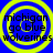 Four identical circular yellow rings on a blue background with black text reading "michigan go blue wolverines" in three lines.