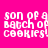 Pixelated text on bright pink background with cyan horizontal bars over portions of the text.