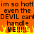 Pixelated orange background with black text repeating 'im so hott even the DEVIL cant handle ME!!!!!!' and yellow-orange flames at bottom.