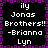 Pixelated text and purple border on black background with repeated names and 'Brothers!!' in white.