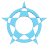 Animated sequence of a star-shaped icon with five points, transitioning through multiple color variations and internal patterns against a gray background.
