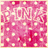 Pink polka-dot background with white 'ON' text and floral accents, animated with subtle color shifts across frames.