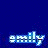 A blue background displays multiple instances of the word 'emily' in light blue pixelated text with varying degrees of blurring and distortion across different frames.