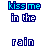 Animated sequence of blue text 'kiss me in the rain' with cyan star-like particles appearing and fading below each phrase